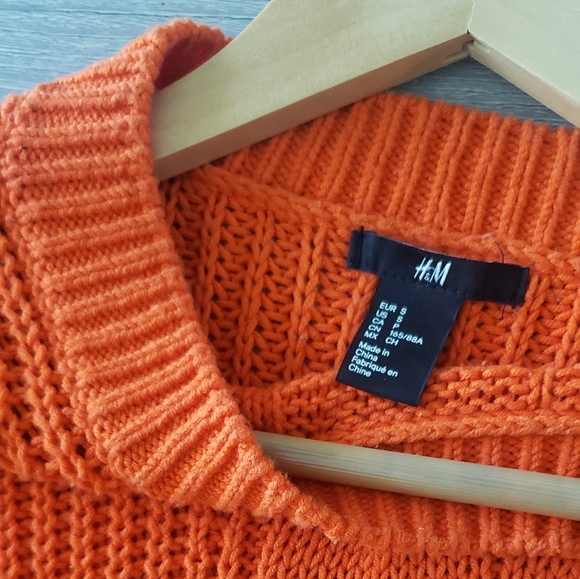 Orange Oversized Knit Sweater - Picture 2 of 2